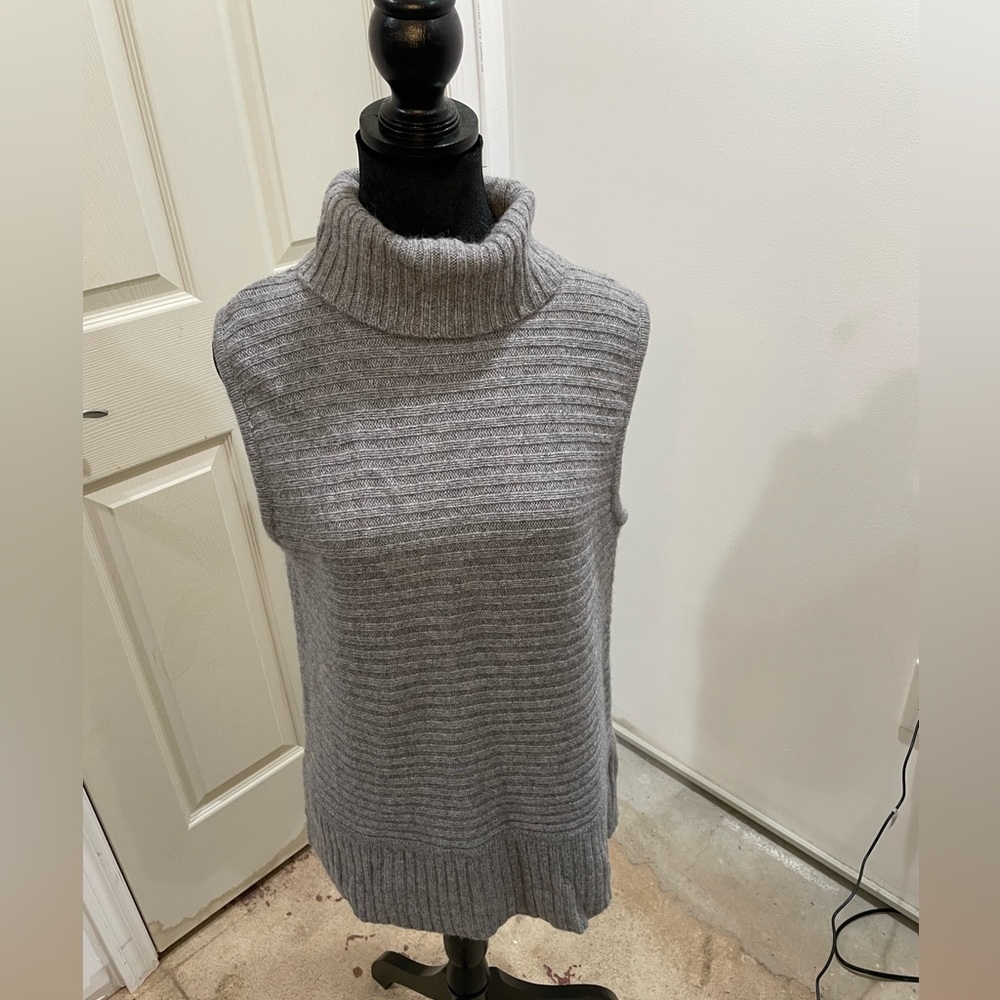 Gray Turtleneck Sweater Vest